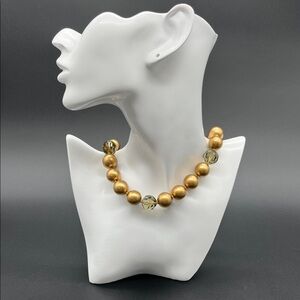 Vintage Carolee chunky gold bead necklace